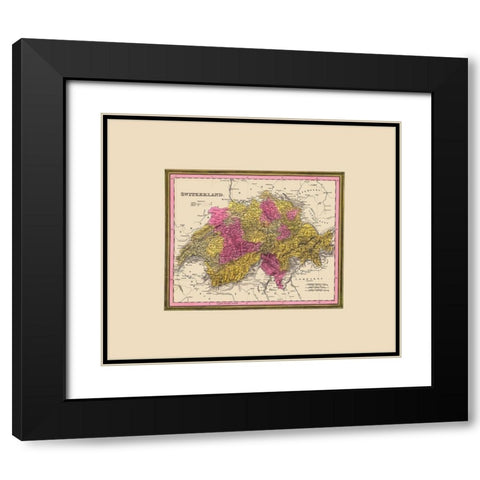 Switzerland - Mitchell 1846 Black Modern Wood Framed Art Print with Double Matting by Mitchell
