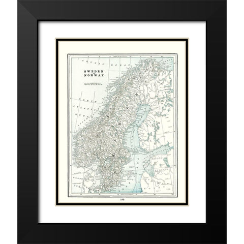 Sweden Norway - Rathbun 1893 Black Modern Wood Framed Art Print with Double Matting by Rathbun