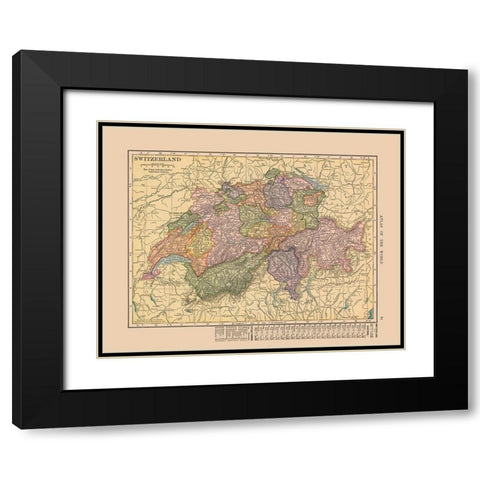 Switzerland - Hammond 1910 Black Modern Wood Framed Art Print with Double Matting by Hammond