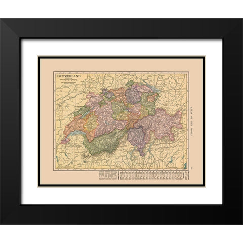 Switzerland - Hammond 1910 Black Modern Wood Framed Art Print with Double Matting by Hammond