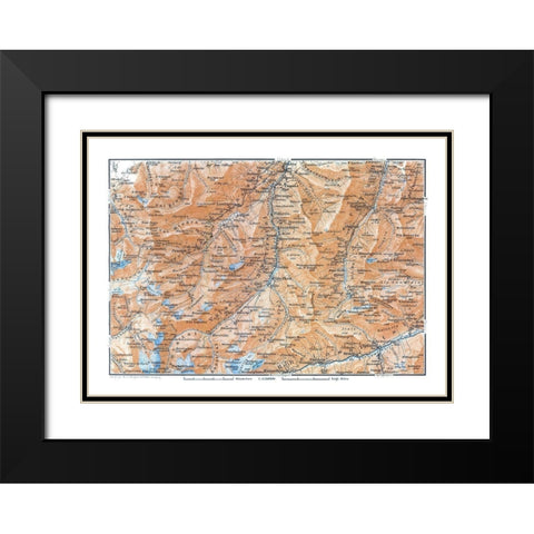 Southeastern Switzerland - Baedeker 1921 Black Modern Wood Framed Art Print with Double Matting by Baedeker