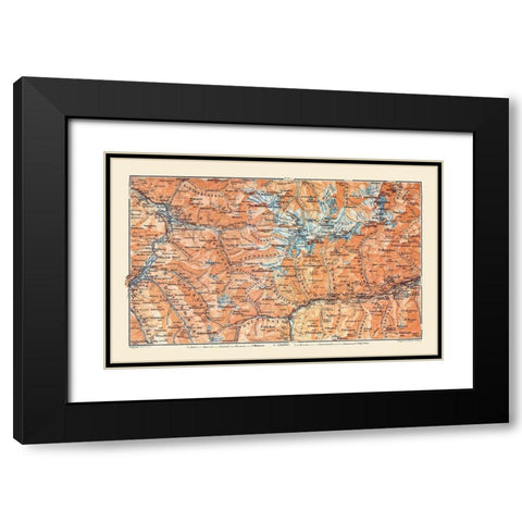 Eastern Switzerland - Baedeker 1921 Black Modern Wood Framed Art Print with Double Matting by Baedeker