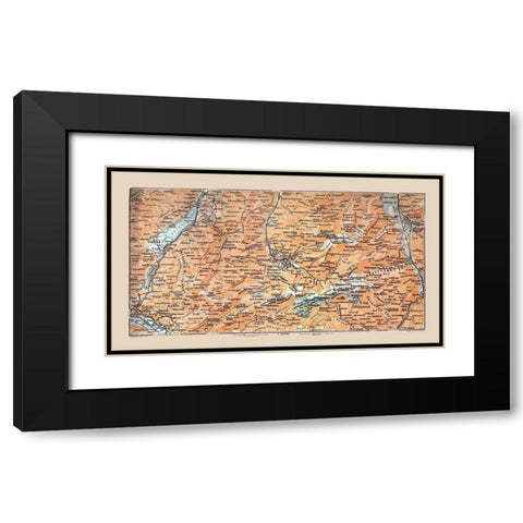 Engelberg Region Switzerland - Baedeker 1921 Black Modern Wood Framed Art Print with Double Matting by Baedeker