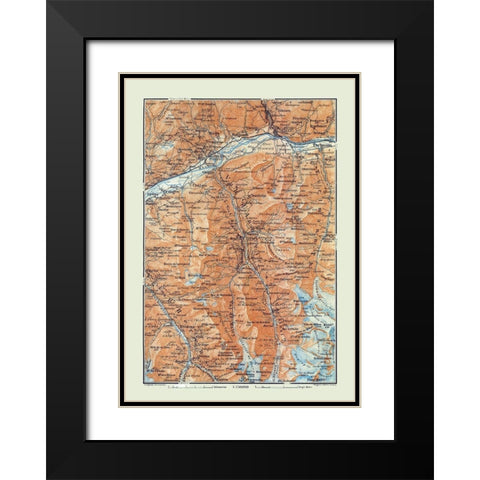 Val dAnniviers Region Switzerland - Baedeker 1921 Black Modern Wood Framed Art Print with Double Matting by Baedeker