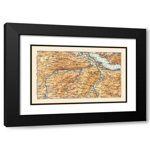 Zweisimmen Switzerland - Baedeker 1921 Black Modern Wood Framed Art Print with Double Matting by Baedeker