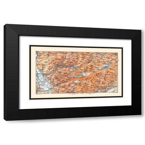 Diablerets Region Switzerland - Baedeker 1921 Black Modern Wood Framed Art Print with Double Matting by Baedeker