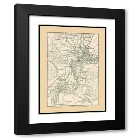 Schaffhausen Switzerland - Baedeker 1896 Black Modern Wood Framed Art Print with Double Matting by Baedeker