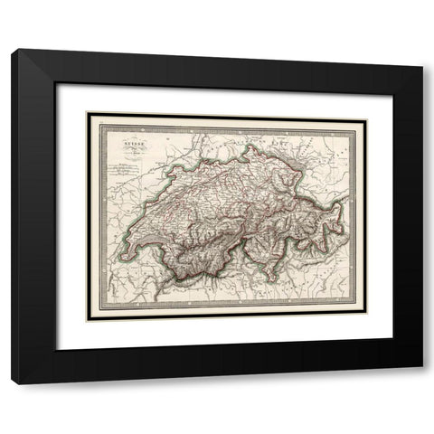 Switzerland - Monin 1839 Black Modern Wood Framed Art Print with Double Matting by Monin
