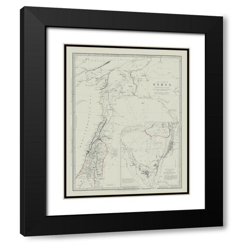 Ancient Syria Middle East - Hughes 1830 Black Modern Wood Framed Art Print with Double Matting by Hughes