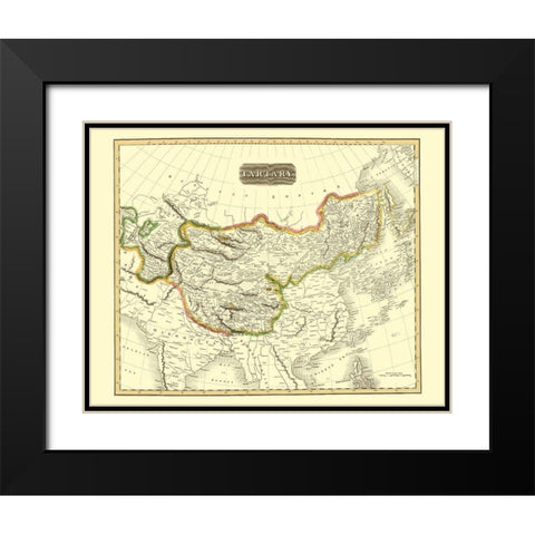 Tartary Region Asia - Thomson 1814 Black Modern Wood Framed Art Print with Double Matting by Thomson