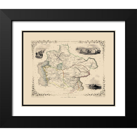 Independent Tartary Uzbekistan Asia - Tallis 1851 Black Modern Wood Framed Art Print with Double Matting by Tallis