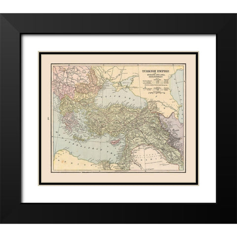 Turkish Empire - Cram 1888 Black Modern Wood Framed Art Print with Double Matting by Cram