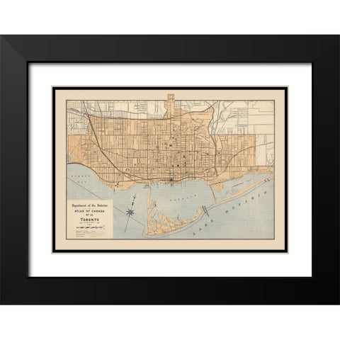 Toronto Canada - White 1906 Black Modern Wood Framed Art Print with Double Matting by White