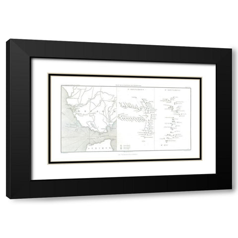 Battle of Trafalgar, Field Plan - Thiers 1866 Black Modern Wood Framed Art Print with Double Matting by Unknown