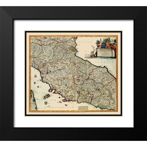 Tuscany Region Italy - De Wit 1688 Black Modern Wood Framed Art Print with Double Matting by De Wit