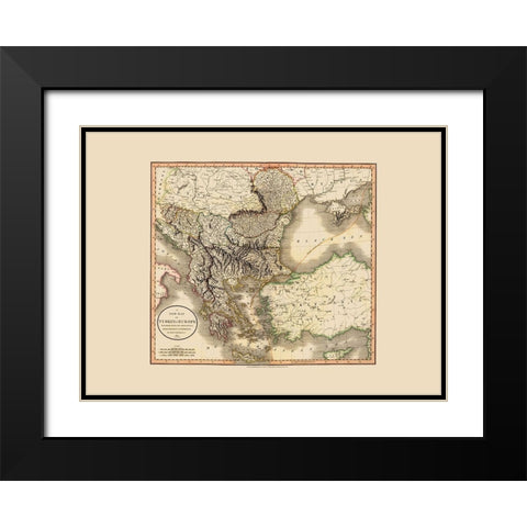 Europe Turkey - Cary 1801 Black Modern Wood Framed Art Print with Double Matting by Cary