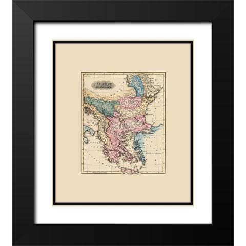 Europe Turkey - Lucas 1823 Black Modern Wood Framed Art Print with Double Matting by Lucas