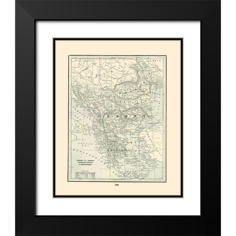 Turkey Greece Romania Serbia Montenegro Black Modern Wood Framed Art Print with Double Matting by Rathbun