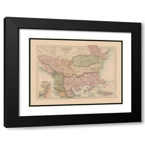 Europe Turkey - Black 1867 Black Modern Wood Framed Art Print with Double Matting by Black