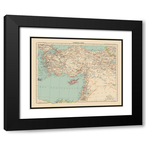 Asia Turkey - Schrader 1908 Black Modern Wood Framed Art Print with Double Matting by Schrader