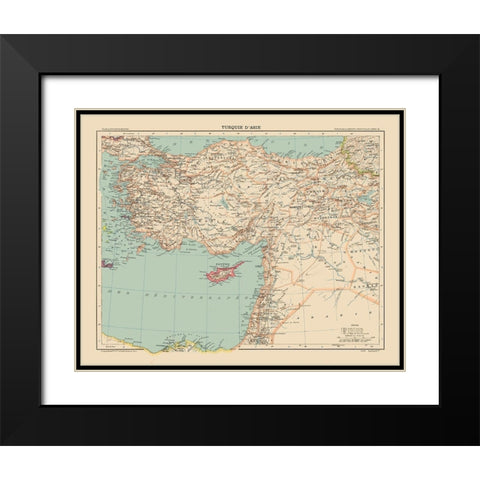 Asia Turkey - Schrader 1908 Black Modern Wood Framed Art Print with Double Matting by Schrader