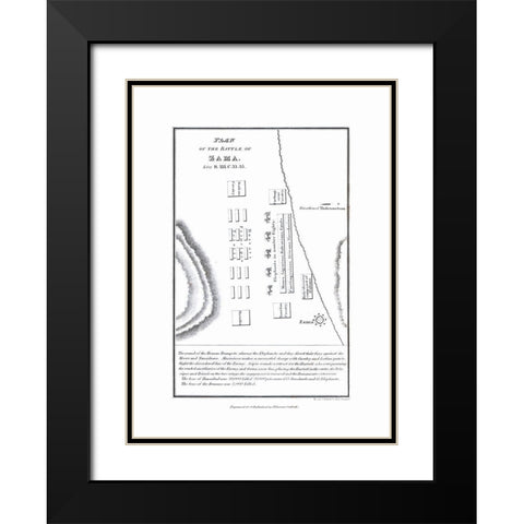 Battle of Zama - Tunisia - Oxford 1828 Black Modern Wood Framed Art Print with Double Matting by Unknown