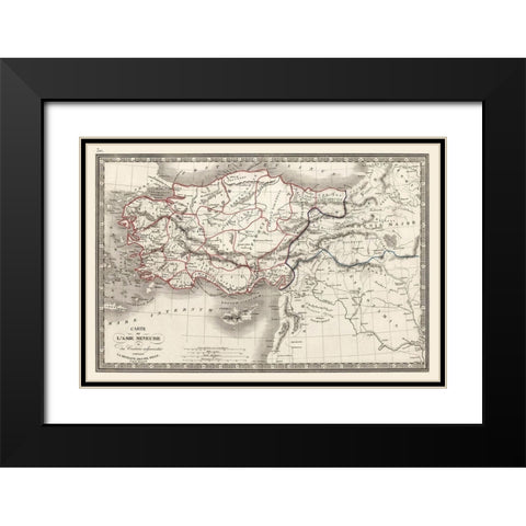 Asia Minor Turkey - Monin 1839 Black Modern Wood Framed Art Print with Double Matting by Monin