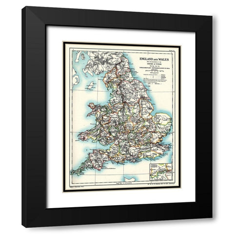 House of Tudor England Wales - Poole 1902 Black Modern Wood Framed Art Print with Double Matting by Poole