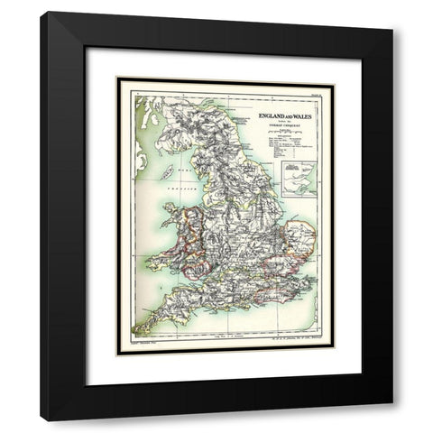 Norman Conquest England Wales - Poole 1902 Black Modern Wood Framed Art Print with Double Matting by Poole