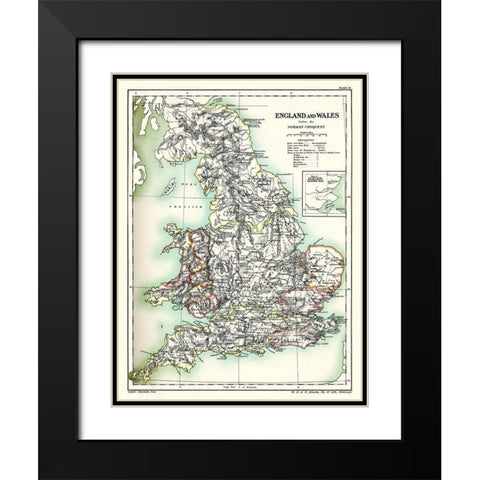 Norman Conquest England Wales - Poole 1902 Black Modern Wood Framed Art Print with Double Matting by Poole