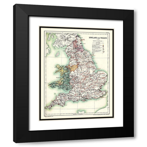 England Wales - Poole 1902 Black Modern Wood Framed Art Print with Double Matting by Poole