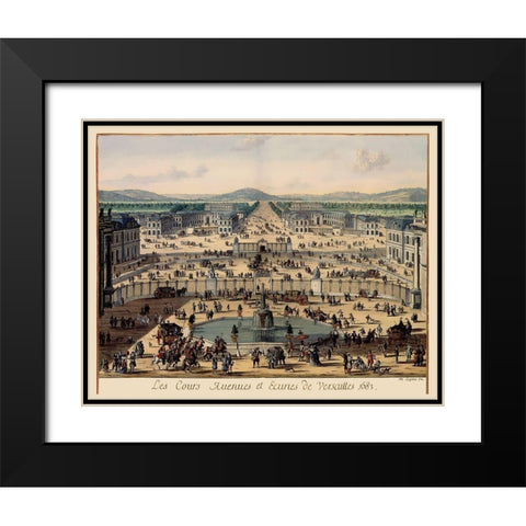 Versailles Panoramic France - Swidden 1683 Black Modern Wood Framed Art Print with Double Matting by Swidden
