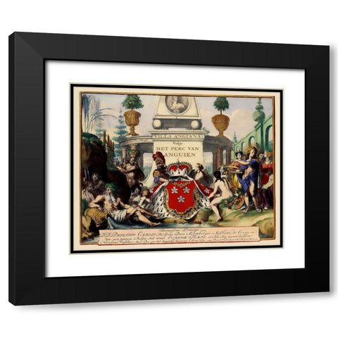 Villa Angiana Benelux Belgium - DeHooghe 1685 Black Modern Wood Framed Art Print with Double Matting by De Hooghe