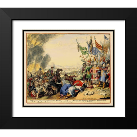 Vienna Austria Siege 2 - DeHooghe 1683 Black Modern Wood Framed Art Print with Double Matting by De Hooghe