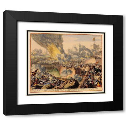 Vienna Austria Siege 5 - DeHooghe 1683 Black Modern Wood Framed Art Print with Double Matting by De Hooghe