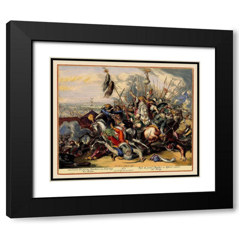 Vienna Austria Siege 10 - DeHooghe 1683 Black Modern Wood Framed Art Print with Double Matting by De Hooghe