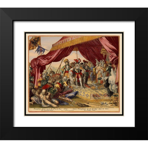 Vienna Austria Siege 11 - DeHooghe 1683 Black Modern Wood Framed Art Print with Double Matting by De Hooghe