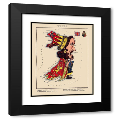 Wales - Lancaster 1869 Black Modern Wood Framed Art Print with Double Matting by Lancaster