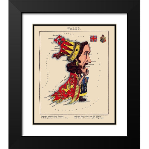 Wales - Lancaster 1869 Black Modern Wood Framed Art Print with Double Matting by Lancaster
