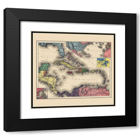West Indies Caribbean - Evening Post 1898 Black Modern Wood Framed Art Print with Double Matting by Evening Post