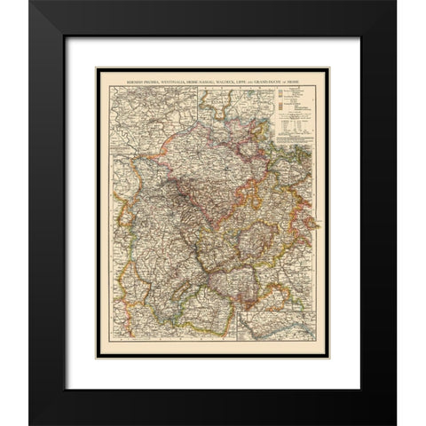 Westphalia Region Germany - Andree 1895 Black Modern Wood Framed Art Print with Double Matting by Andree