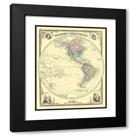Western Hemisphere - Baskin 1876 Black Modern Wood Framed Art Print with Double Matting by Baskin