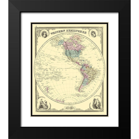 Western Hemisphere - Baskin 1876 Black Modern Wood Framed Art Print with Double Matting by Baskin