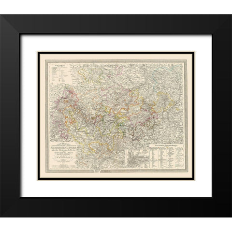 Weimer Region Germany - Weiland 1856 Black Modern Wood Framed Art Print with Double Matting by Weiland