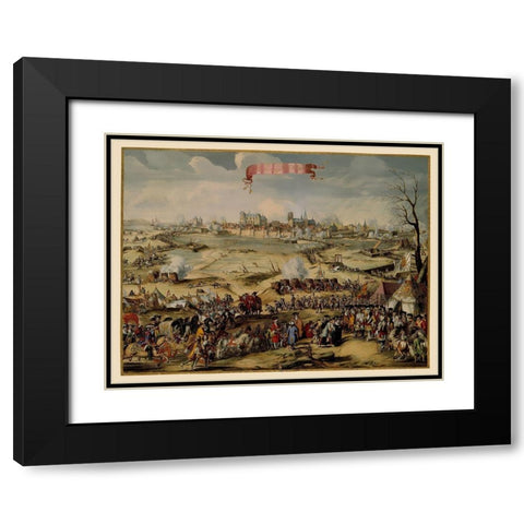 Wismar Siege Mecklenburg Germany - DeHooghe 1675 Black Modern Wood Framed Art Print with Double Matting by De Hooghe