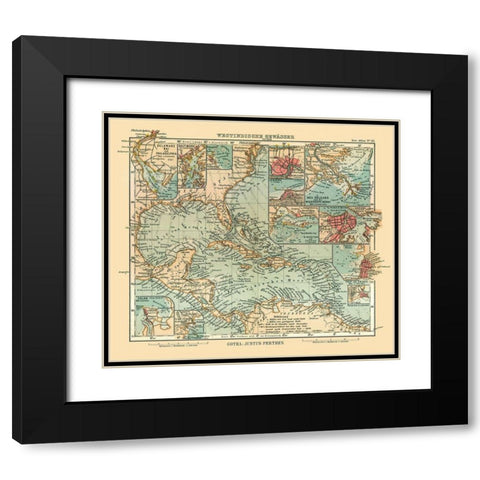 West Indies - Perthes 1914 Black Modern Wood Framed Art Print with Double Matting by Perthes