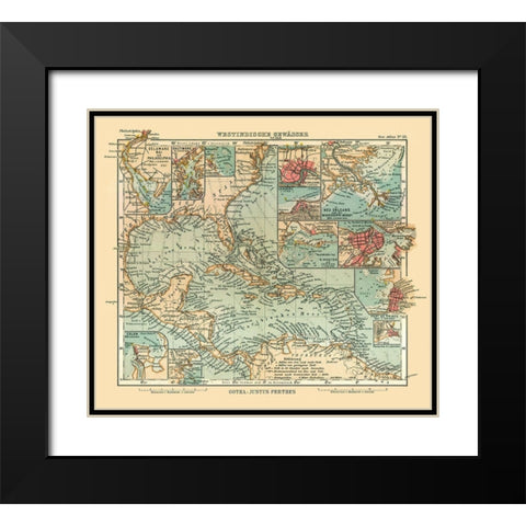 West Indies - Perthes 1914 Black Modern Wood Framed Art Print with Double Matting by Perthes