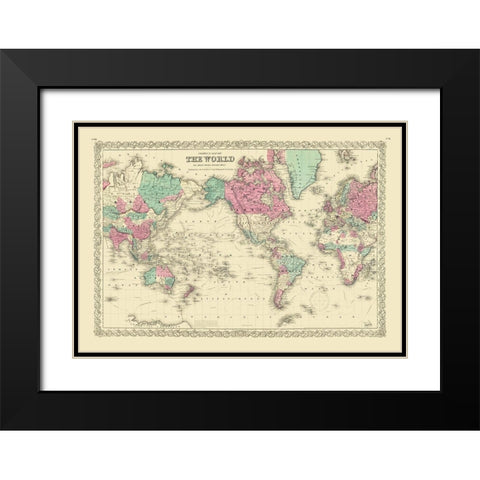 World - Colton Black Modern Wood Framed Art Print with Double Matting by Colton