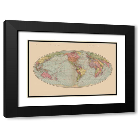 World - Hammond 1910 Black Modern Wood Framed Art Print with Double Matting by Hammond