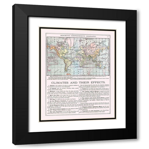 World - Monteith 1882 Black Modern Wood Framed Art Print with Double Matting by Monteith
